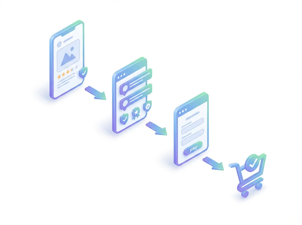 E-commerce product funnel with streamlined checkout process and conversion optimization