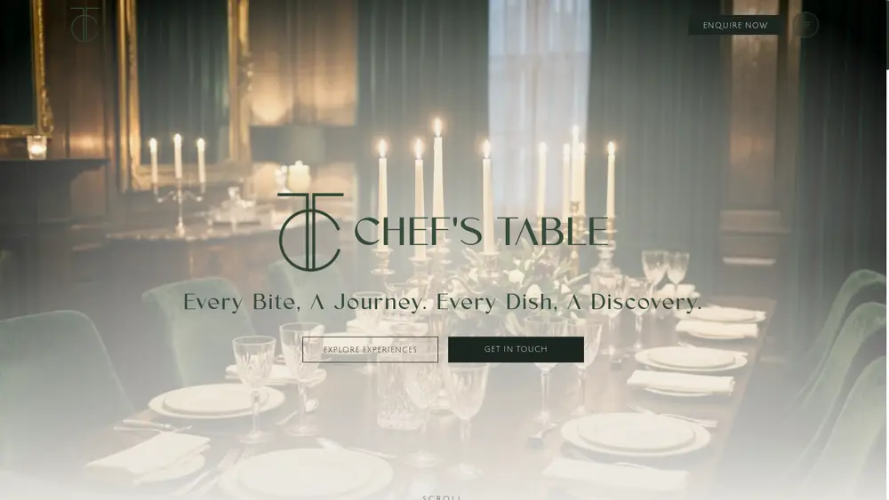 Chef's Table — Website and client dashboard for a Dubai luxury catering and events company.