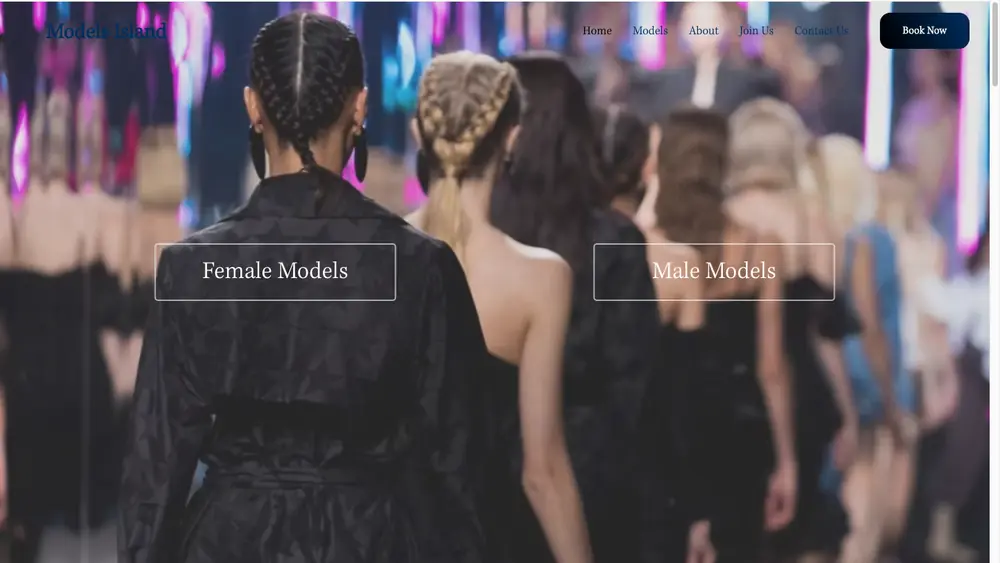 Models Island — A Dubai modelling agency running on its own booking system.