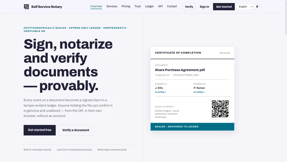 SelfServiceNotary — Notary work you can start yourself, without booking an appointment to find out what you need.